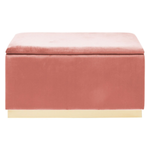 Ružová zamatová lavica s úložným priestorom Kare Design Cherry