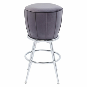 Sivá barová stolička so zamatovým čalúnením Kare Design After Work