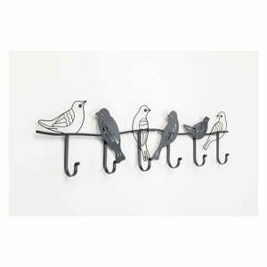Čierny kovový nástenný vešiak Kare Design Birds, šírka 85 cm