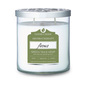 Vonná sviečka v sklenenej dóze Goose Creek Hemp & Green tea, 60 hodín horenia