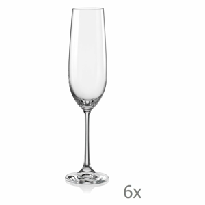 Súprava 6 pohárov na šampanské Crystalex Viola, 190 ml