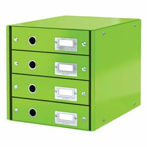 Zelená škatuľa s 4 zásuvkami Leitz Office, dĺžka 36 cm