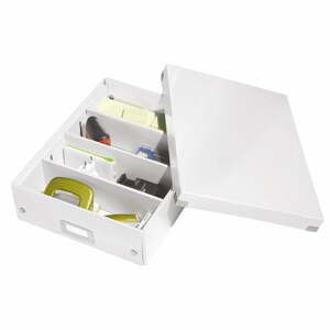 Biely kartónový úložný box s vekom Click&Store - Leitz