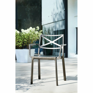Plastová záhradná stolička v bronzovej farbe Metalix – Keter