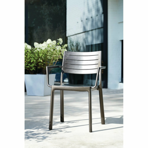 Tmavosivá plastová záhradná stolička Metaline – Keter