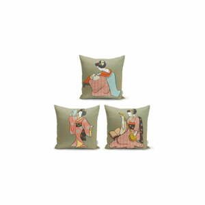 Súprava 3 dekoratívnych obliečok na vankúše Minimalist Cushion Covers Ethnic Eastern, 45 x 45 cm