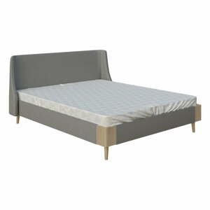 Sivá dvojlôžková posteľ PreSpánok Sara, 160 x 200 cm