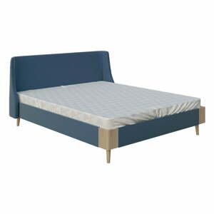 Modrá dvojlôžková posteľ PreSpánok Sara, 140 x 200 cm