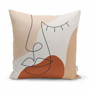 Obliečka na vankúš Minimalist Cushion Covers Drawing Face Pastel, 45 x 45 cm