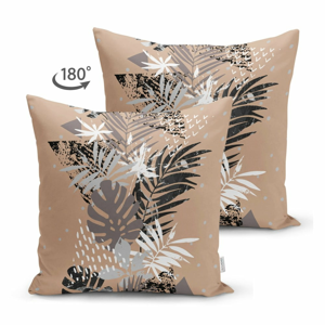 Hnedá obliečka na vankúš Minimalist Cushion Covers Flowers, 45 x 45 cm