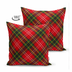 Červeno-zelená obliečka na vankúš Minimalist Cushion Covers, 45 x 45 cm