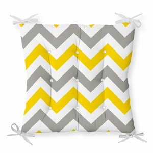 Sedák na stoličku Minimalist Cushion Covers Gray Yellow Zigzag, 40 x 40 cm