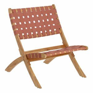 Záhradná skladacia stolička vo farbe terakota z akáciového dreva La Forma Chabeli