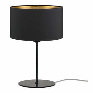 Čierna stolová lampa s detailom v zlatej farbe Bulb Attack Tres S, ⌀ 25 cm