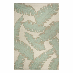 Zeleno-béžový vonkajší koberec Ragami Leaf, 70 x 140 cm