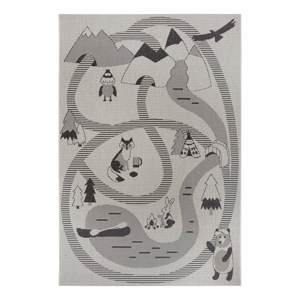 Krémovobiely detský koberec Ragami Animals, 120 x 170 cm
