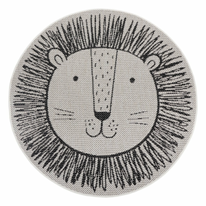 Čierny detský koberec Ragami Lion, ø 160 cm