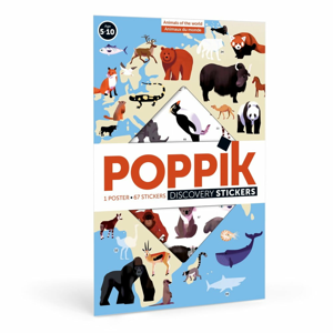Vzdelávací samolepkový plagát Poppik Zvieratá sveta