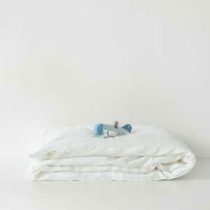 Detské biele ľanové obliečky Linen Tales Nature, 100 x 140 cm
