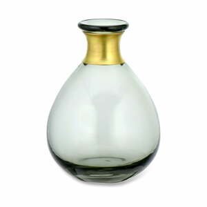 Sivá sklenená váza Nkuku Miza, výška 16,5 cm