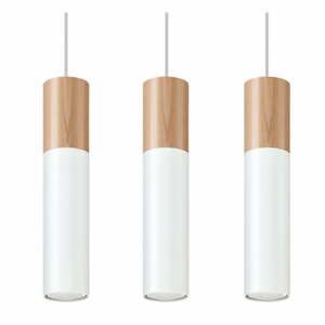 Biele závesné svietidlo Nice Lamps Paul, dĺžka 40 cm