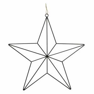 Čierna železná vianočná dekorácia v tvare hviezdy Boltze, délka 38 cm