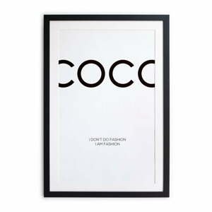 Čierno-biely plagát Little Nice Things Coco, 40 x 30 cm