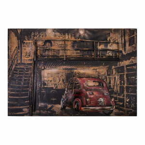 Dekoratívna kovová ceduľa Antic Line Garage Voiture Rouge, 120 x 80 cm