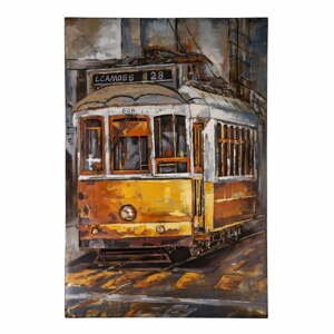Dekoratívna kovová ceduľa Antic Line Tramway Jaune, 80 x 120 cm