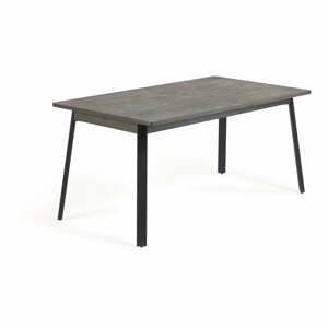 Sivý rozkladací stôl z akáciového dreva Kave Home Indiann, 160 x 90 cm