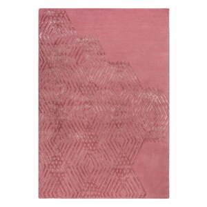 Ružový vlnený koberec Flair Rugs Diamonds, 120 x 170 cm