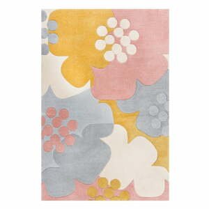 Sivo-žltý koberec Flair Rugs Retro Floral, 120 x 170 cm