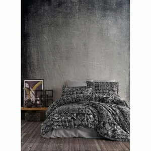 Čierne posteľné obliečky z bavlneného saténu Primacasa by Türkiz Route, 140 x 200 cm