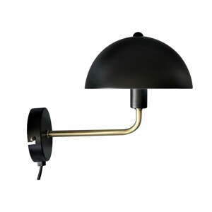 Nástenná lampa v čierno-zlatej farbe Leitmotiv Bonnet, výška 25 cm
