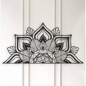 Čierna kovová nástenná dekorácia Kate Louise Mandala