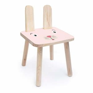 Detská stolička z masívnej borovice Little Nice Things Rose Bunny