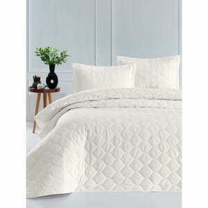 Svetlobéžová prikrývka cez posteľ s obliečkou na vankúš z ranforce bavlny EnLora Home Fresh, 180 x 225 cm