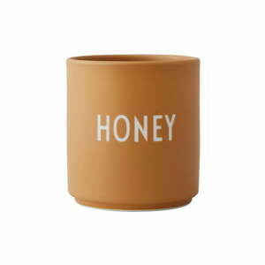 Horčicovožltý porcelánový hrnček Design Letters Favourite Honey