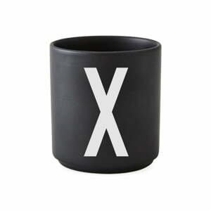 Čierny porcelánový hrnček Design Letters Alphabet X, 250 ml