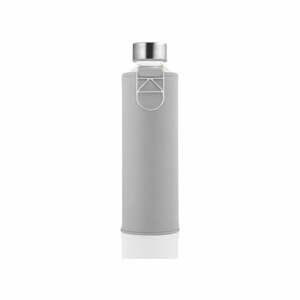 Sivá fľaša z borosilikátového skla s obalom z umelej kože Equa Mismatch Dove, 750 ml