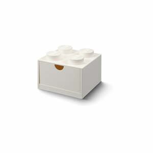 Biely stolový box so zásuvkou LEGO® Brick, 15,8 x 11,3 cm