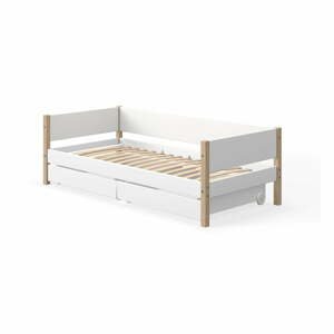 Biela detská posteľ so zásuvkami Flexa White, 90 x 200 cm