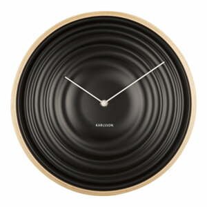 Čierne nástenné hodiny Karlsson Ribble, ø 31 cm