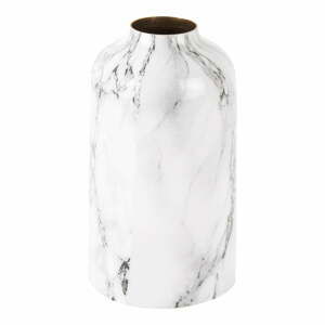 Bielo-čierna železná váza PT LIVING Marble, výška 15 cm