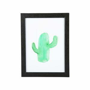 Nástenný obraz v čiernom ráme PT LIVING Cactus, 13 x 18 cm