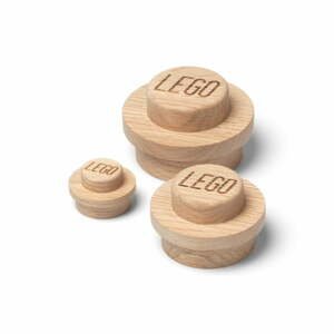 Súprava 3 nástenných háčikov z dubového dreva LEGO® Wood