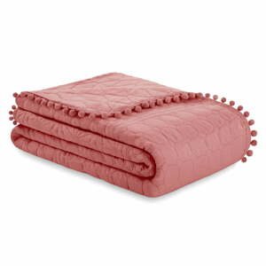 Ružová prikrývka na posteľ AmeliaHome Meadore, 220 x 240 cm