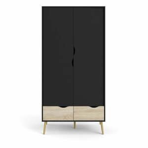 Čierna šatníková skriňa Tvilum Oslo, 98,7 x 200 cm