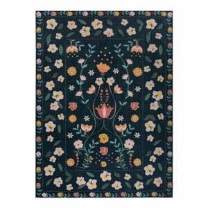 Tmavomodrý dvojvrstvový koberec Flair Rugs MATCH Nordic Floral, 120 x 170 cm