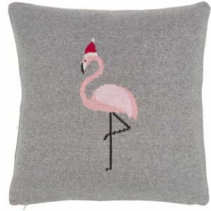 Sivá bavlnená dekoratívna obliečka na vankúš Westwing Collection Flamingo, 40 x 40 cm